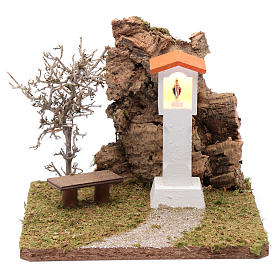 Paesaggio con nicchia Madonna e panchina