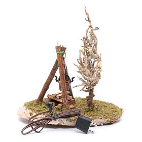 Pot on fire accessory for nativity scene