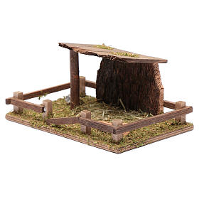 Fence with roof for animal statues 5x20x10 cm