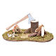 Oval grass field accessory with axe and wood s1