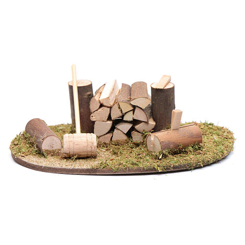 Wood and maul nativity scene accessory 1