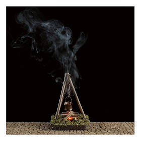 Cenário Presépio Fogueira com Fumaça e Luz 4,5 V 10x10x10 cm