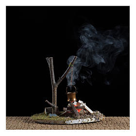 Bivouac bonfire scene with pot 10x15x10 cm