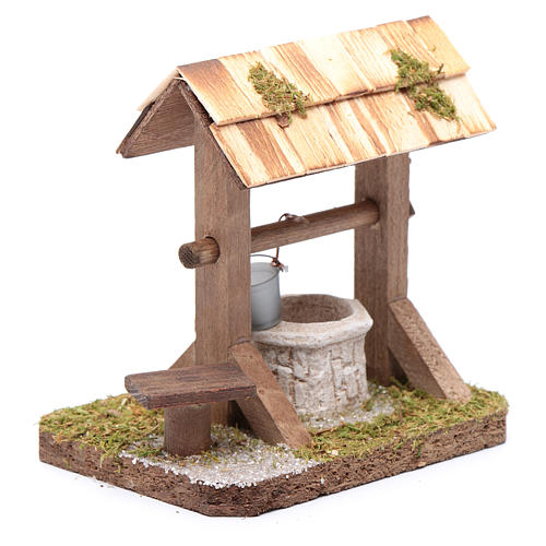 Well under canopy with movable bucket - nativity scene accessory 3