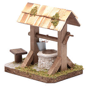 Well under canopy with movable bucket - nativity scene accessory