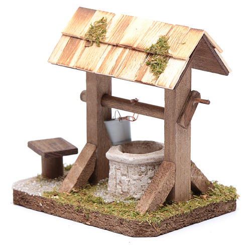 Well under canopy with movable bucket - nativity scene accessory 2
