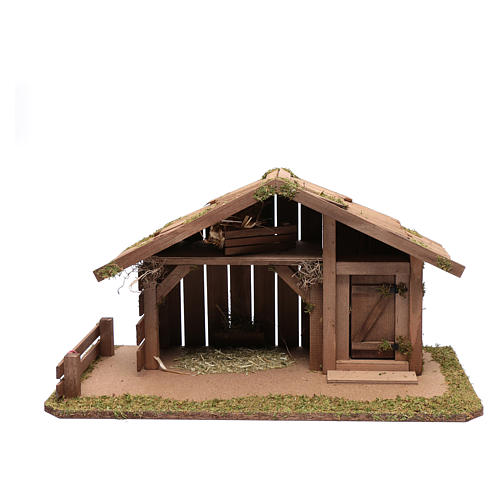 Nativity scene accessory 30x55x30 cm stable suitable for 12 cm statues 1