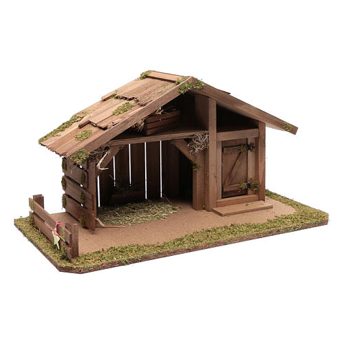 Nativity scene accessory 30x55x30 cm stable suitable for 12 cm statues 3