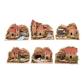 Set of houses 6 pieces 15x10x10 cm