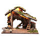 Nativity scene hut with logs and cart 35x50x25 cm s1