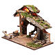 Nativity scene hut with logs and cart 35x50x25 cm s2