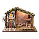 Nativity scene setting house with red roof and barn 35x50x25 cm s1