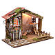 Nativity scene setting house with red roof and barn 35x50x25 cm s3