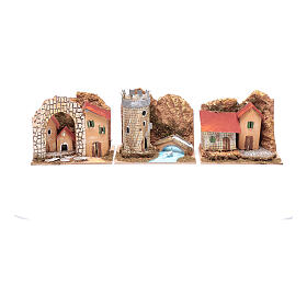 Casas em miniatura coloridas - conjunto 6 unidades 15x10x10 cm