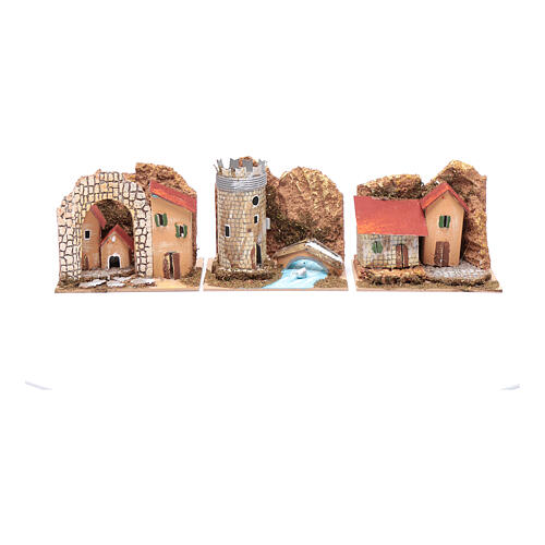 Casas em miniatura coloridas - conjunto 6 unidades 15x10x10 cm 2