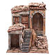 Nativity scene house with stairs and doors  40x35x30 cm s1