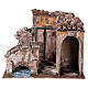 Casetta presepe ponte sul fiume 25x30x15 presepe 12 cm s1