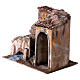 Casetta presepe ponte sul fiume 25x30x15 presepe 12 cm s2