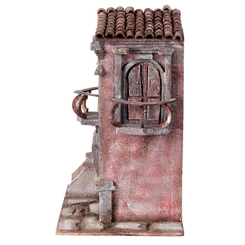 Little nativity scene house with staircase  35x30x20 cm 3