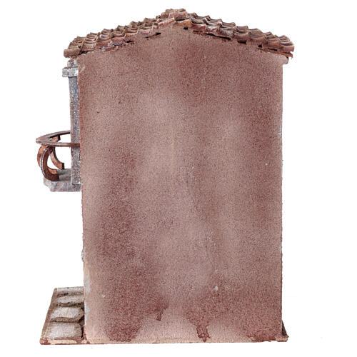 Little nativity scene house with staircase  35x30x20 cm 5