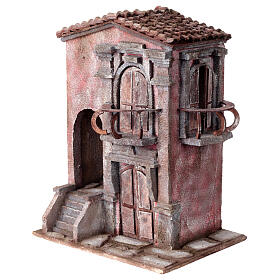 Little nativity scene house with staircase  35x30x20 cm