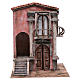 Nativity scene house with staircase and balcony 45x35x25 cm s1
