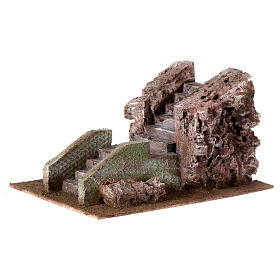 Escalier ancien pour crèche 12x17x24 cm