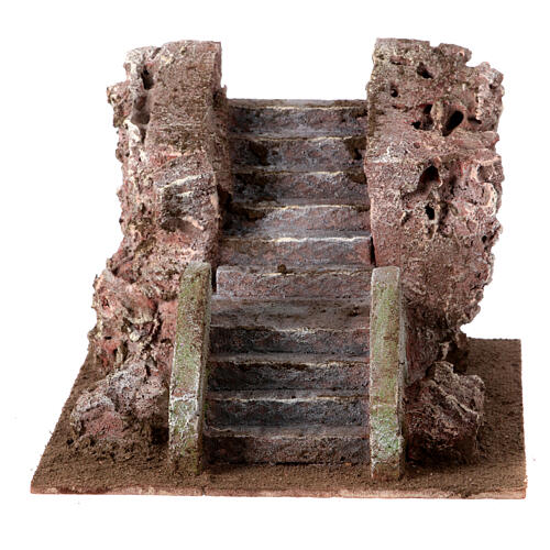 Escada em miniatura estilo antigo para presépio de Natal 10x15x25 cm 1