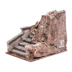 Perched nativity scene staircase 15x15x20 cm