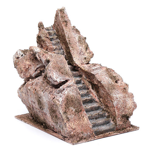 Scaletta tipo roccia antica presepe 10 cm 20x15x20 cm 3