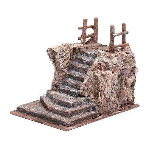 Nativity scene stairway with little square 15x15x20 cm 2