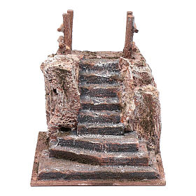 Nativity scene stairway with little square 15x15x20 cm