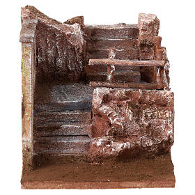 Escada para presépio estilo rocha, ideal para figuras de altura média 12 cm, medidas: 13x18x24 cm