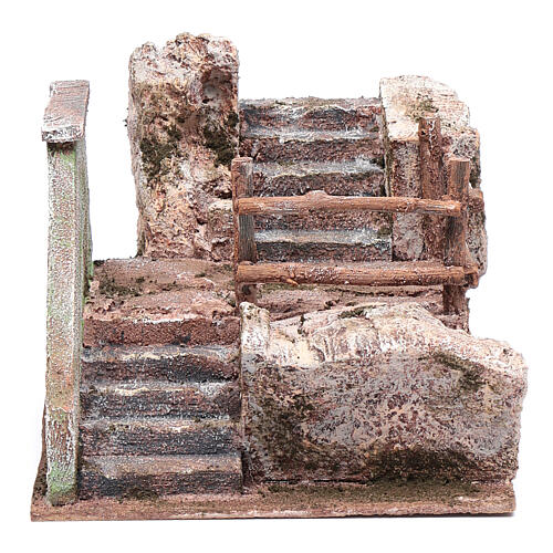 Escada para presépio estilo rocha, ideal para figuras de altura média 12 cm, medidas: 13x18x24 cm 1
