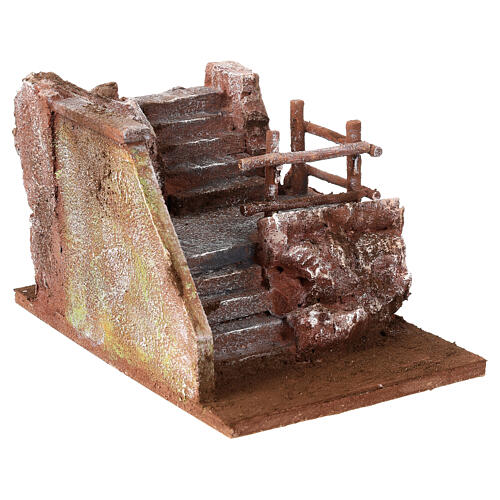 Nativity scene staircase on a rock 15x20x25 cm 3