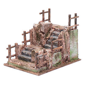 Treppe mit Geländer für Krippe 15x15x20cm