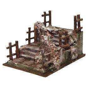 Nativity scene stairway with railing 15x20x25 cm