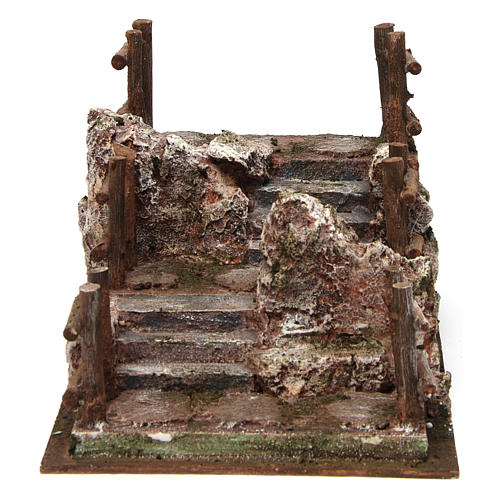 Nativity scene stairway with railing 15x20x25 cm 1