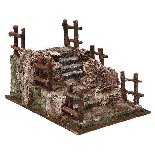 Nativity scene stairway with railing 15x20x25 cm 3