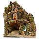 Village with hut, lights and a water pump 35x30x25 cm for Neapolitan nativity scene s1