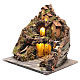 Borgo stile rustico con capanna luci e pompa presepe napoletano s2