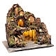 Borgo stile rustico con capanna luci e pompa presepe napoletano s3
