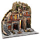 Borgo per presepe napoletano 75x80x40 cm con porte in legno s3