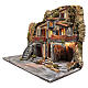 Neapolitan nativity scene village with wooden doors and fountains s2