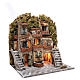 Illuminated Neapolitan nativity scene with lateral stairway and fountain 60x55x40 cm s3