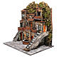 Osada szopka z Neapolu podświetlana 60x55x40 cm schody boczne i fontanna s2