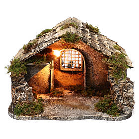 Neapolitan nativity scene hut 35x25x20 cm