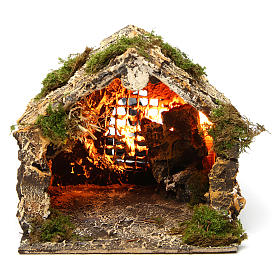 Belén napolitano: Portal con luces belén Nápoles 15x15x15 cm