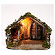 Hut with pointed roof and trough 50x40x35 cm for Neapolitan nativity scene s1