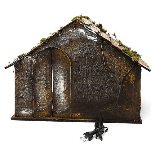 Hut with pointed roof and trough 50x40x35 cm for Neapolitan nativity scene 4